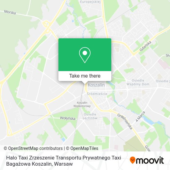 Halo Taxi Zrzeszenie Transportu Prywatnego Taxi Bagażowa Koszalin map