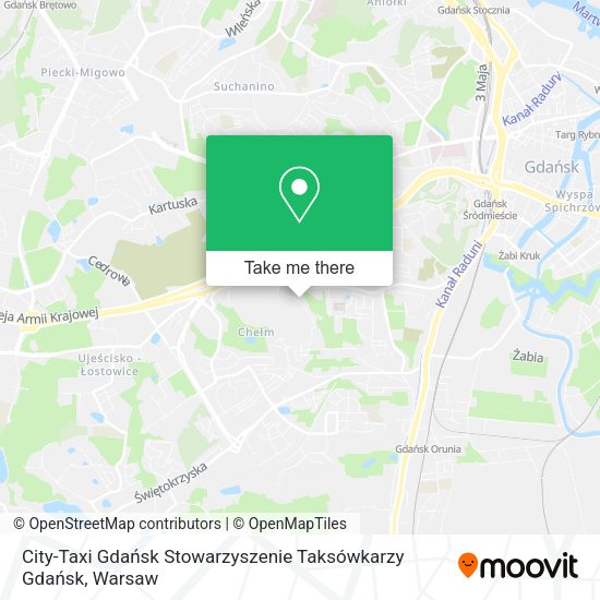 Карта City-Taxi Gdańsk Stowarzyszenie Taksówkarzy Gdańsk