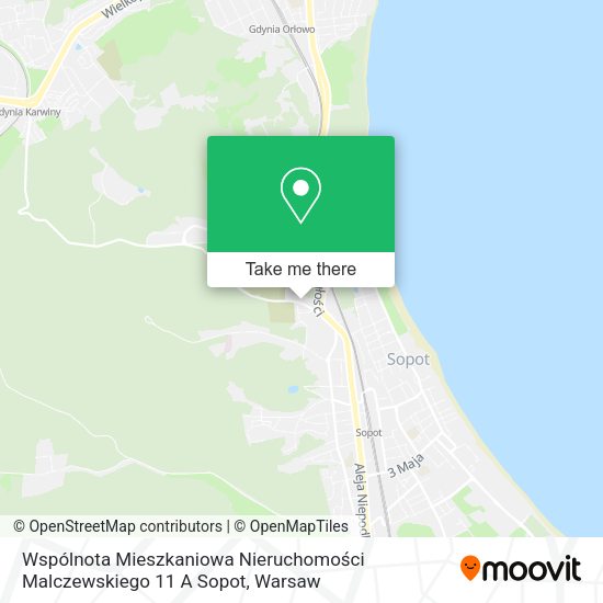 Wspólnota Mieszkaniowa Nieruchomości Malczewskiego 11 A Sopot map