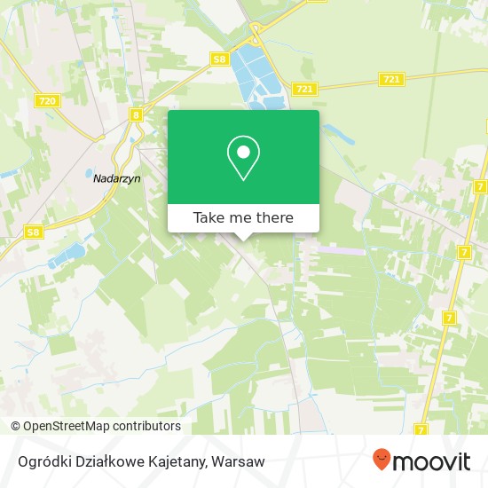 Ogródki Działkowe Kajetany map