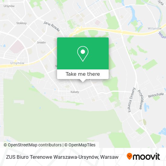 Карта ZUS Biuro Terenowe Warszawa-Ursynów