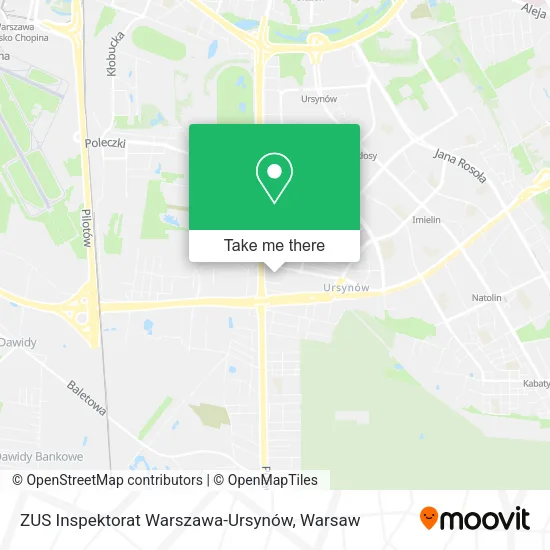 ZUS Inspektorat Warszawa-Ursynów map