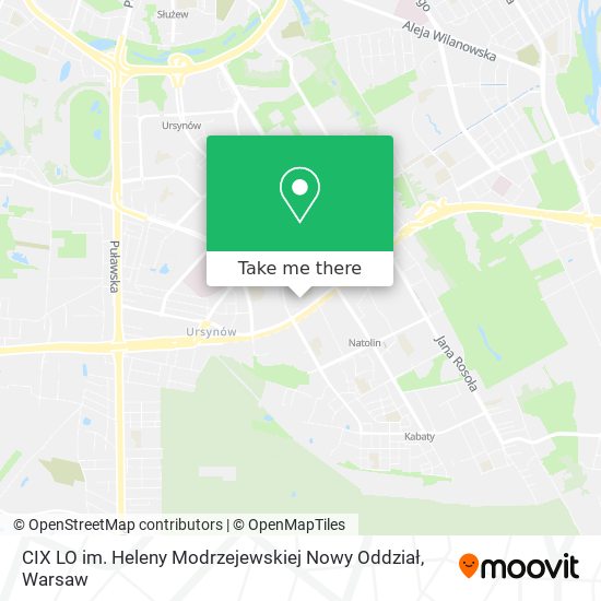 CIX LO im. Heleny Modrzejewskiej Nowy Oddział map