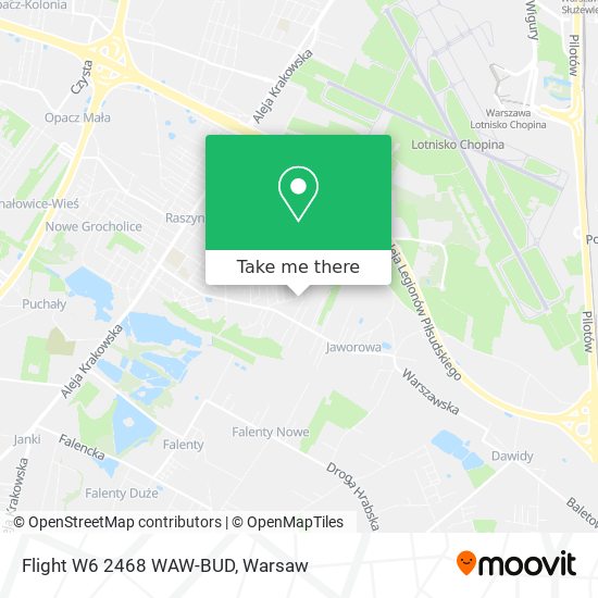 Flight W6 2468 WAW-BUD map