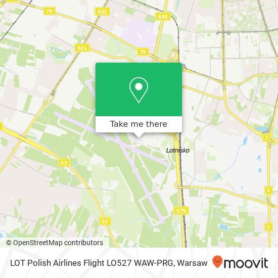 LOT Polish Airlines Flight  LO527 WAW-PRG map