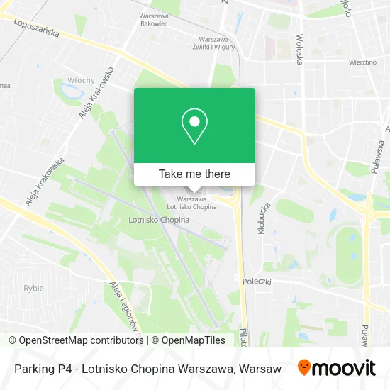 Parking P4 - Lotnisko Chopina Warszawa map