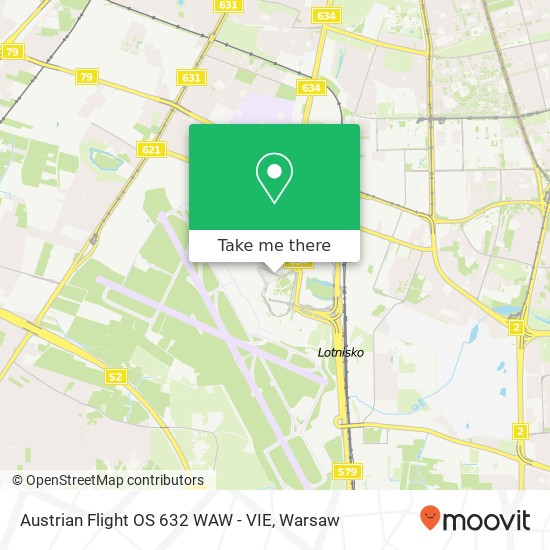 Austrian Flight OS 632 WAW - VIE map