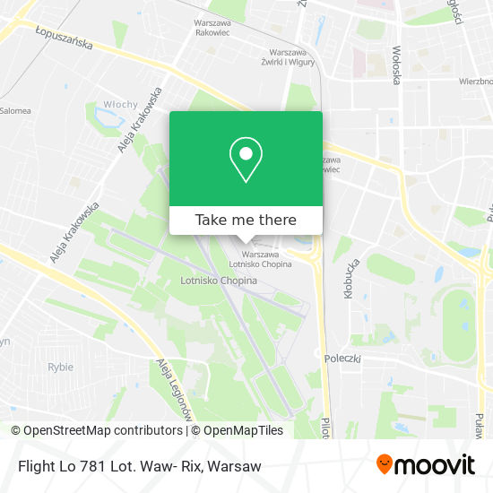 Flight Lo 781 Lot. Waw- Rix map