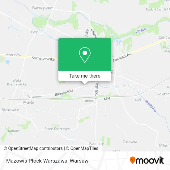 Mazowia Płock-Warszawa map