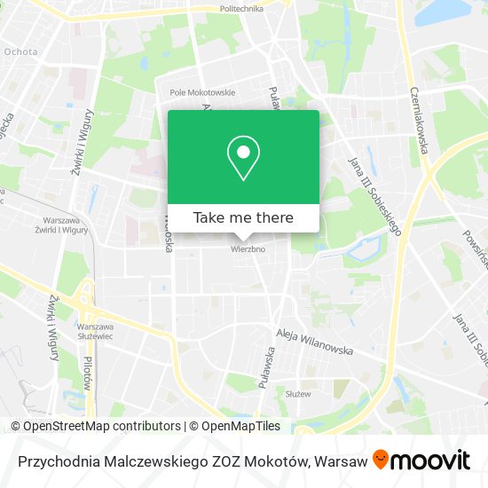 Przychodnia Malczewskiego ZOZ Mokotów map