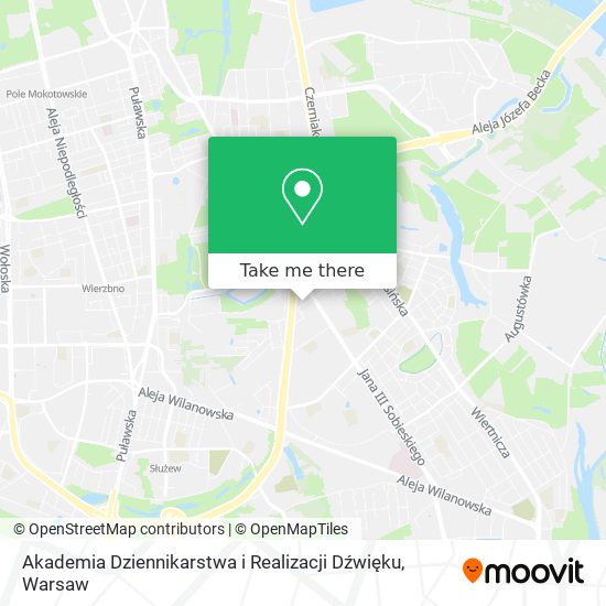 Akademia Dziennikarstwa i Realizacji Dźwięku map