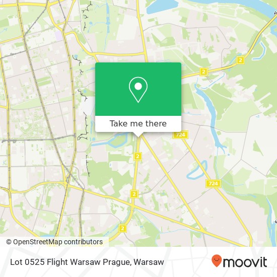 Lot 0525 Flight Warsaw Prague map