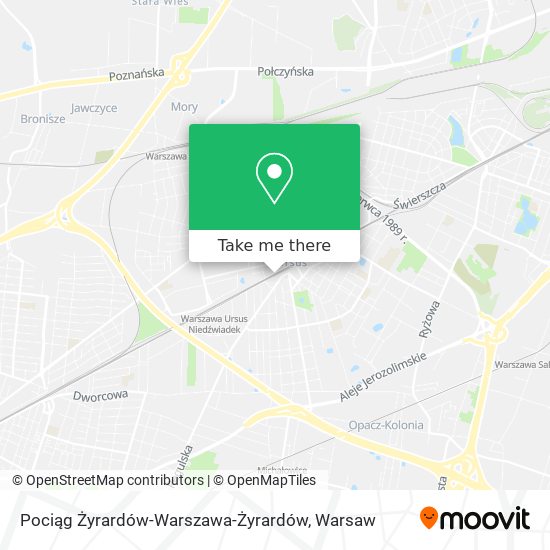 Pociąg Żyrardów-Warszawa-Żyrardów map