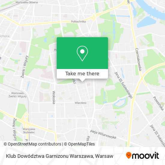 Карта Klub Dowództwa Garnizonu Warszawa