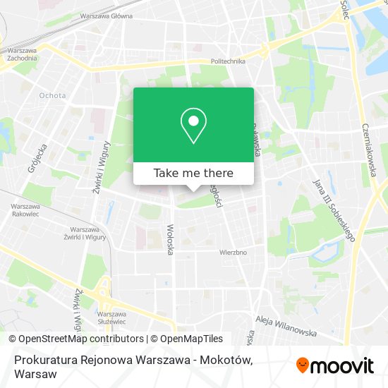 Карта Prokuratura Rejonowa Warszawa - Mokotów