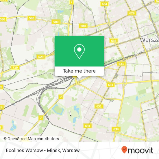 Ecolines Warsaw - Minsk map