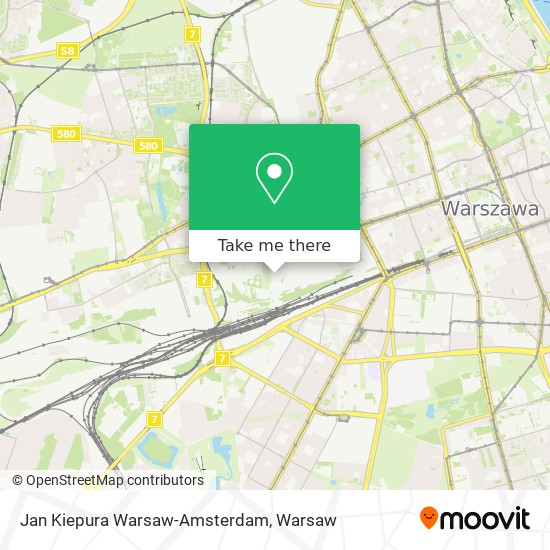 Jan Kiepura Warsaw-Amsterdam map