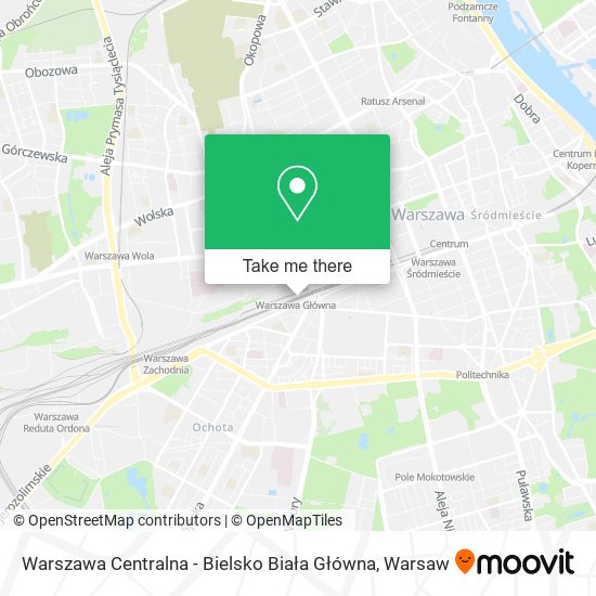 Warszawa Centralna - Bielsko Biała Główna map