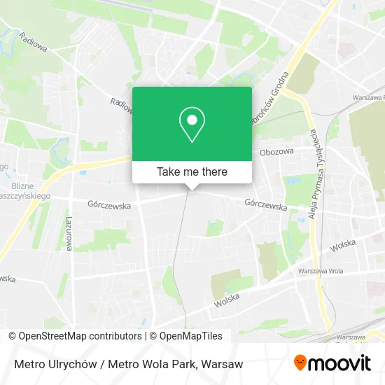 Metro Ulrychów / Metro Wola Park map