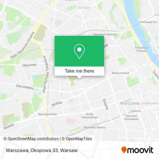 Warszawa, Okopowa 33 map