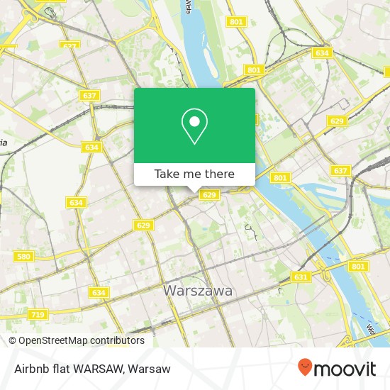 Карта Airbnb flat WARSAW