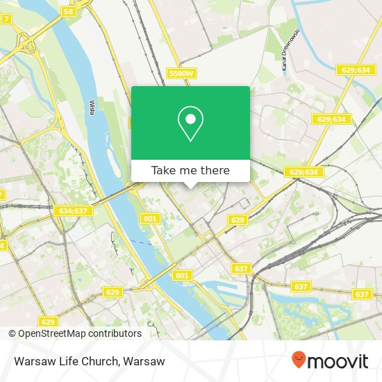 Warsaw Life Church map