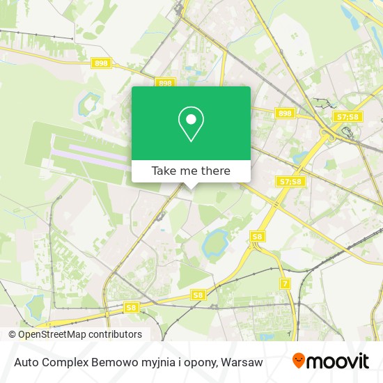 Карта Auto Complex Bemowo myjnia i opony