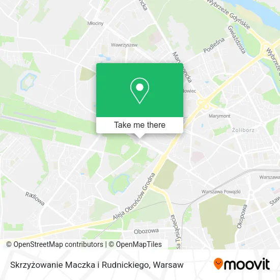 Skrzyżowanie Maczka i Rudnickiego map