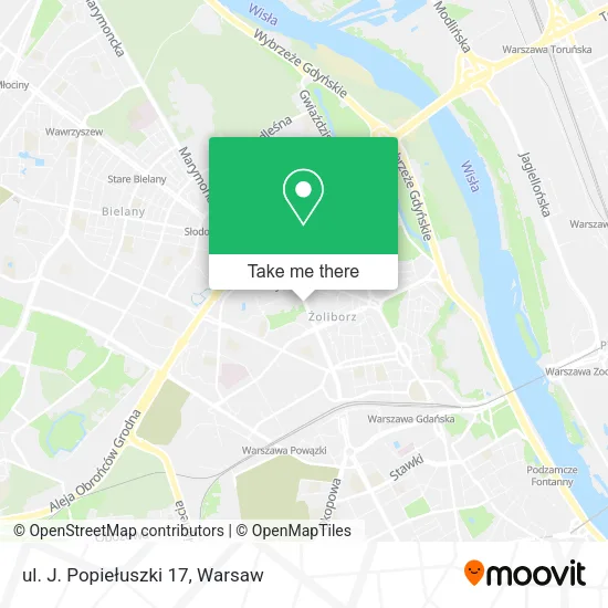 ul. J. Popiełuszki 17 map