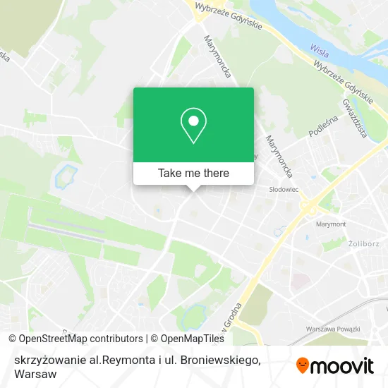 skrzyżowanie al.Reymonta i ul. Broniewskiego map