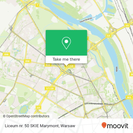 Liceum nr. 50 SKIE Marymont map