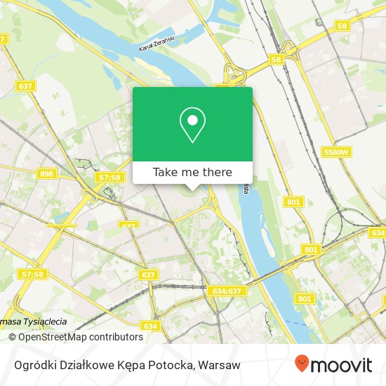 Ogródki Działkowe Kępa Potocka map