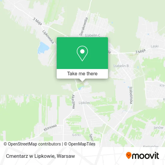 Cmentarz w Lipkowie map