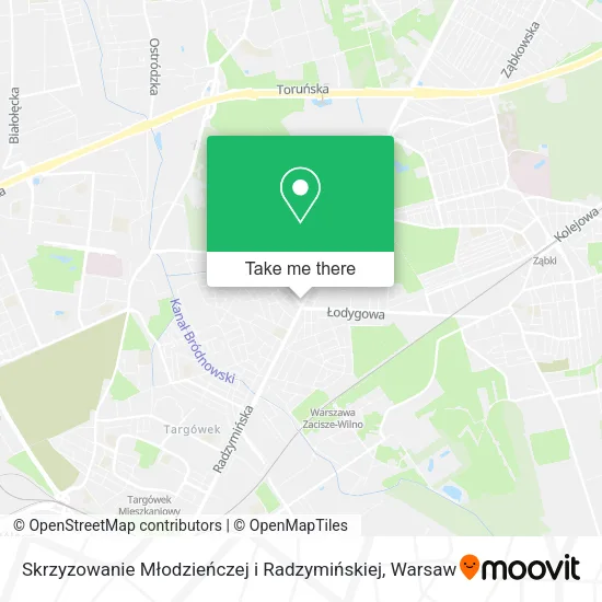 Skrzyzowanie Młodzieńczej i Radzymińskiej map
