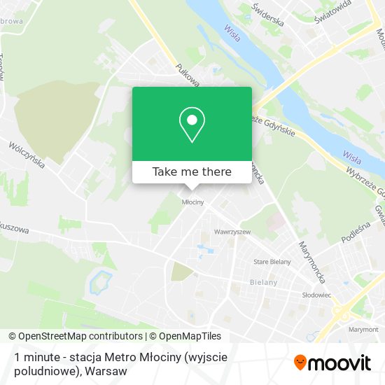 1 minute - stacja Metro Młociny (wyjscie poludniowe) map