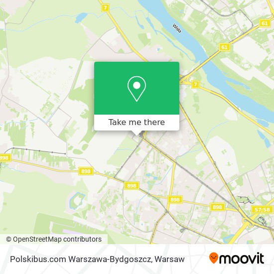 Карта Polskibus.com Warszawa-Bydgoszcz