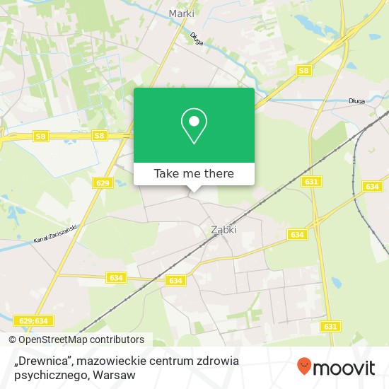 „Drewnica”, mazowieckie centrum zdrowia psychicznego map