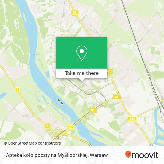 Apteka koło poczty na Myśliborskiej map