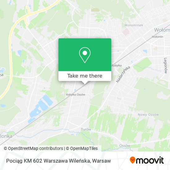 Pociąg KM 602 Warszawa Wileńska map