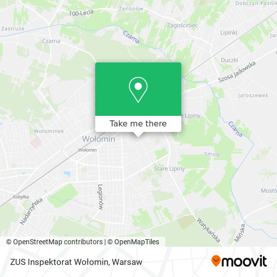 ZUS Inspektorat Wołomin map