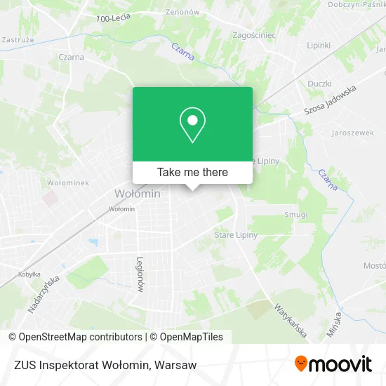 ZUS Inspektorat Wołomin map