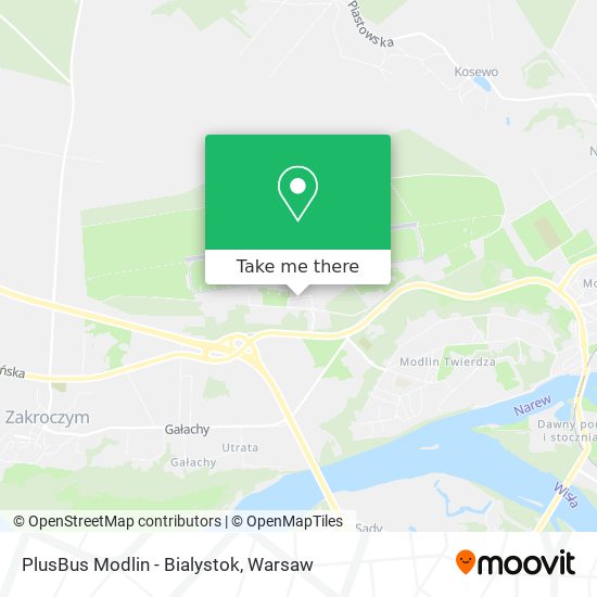 PlusBus Modlin - Bialystok map
