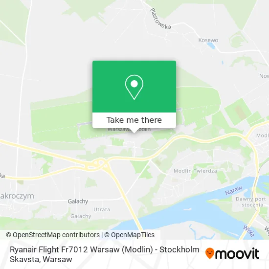 Ryanair Flight Fr7012 Warsaw (Modlin) - Stockholm Skavsta map