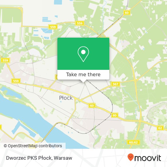 Dworzec PKS Płock map