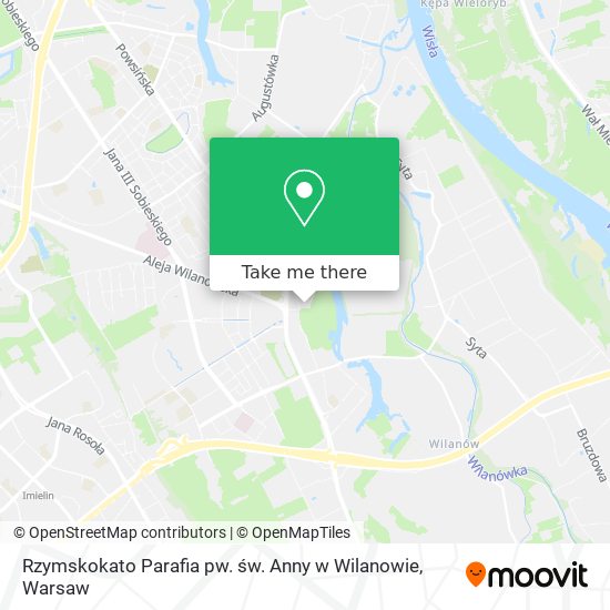 Rzymskokato Parafia pw. św. Anny w Wilanowie map