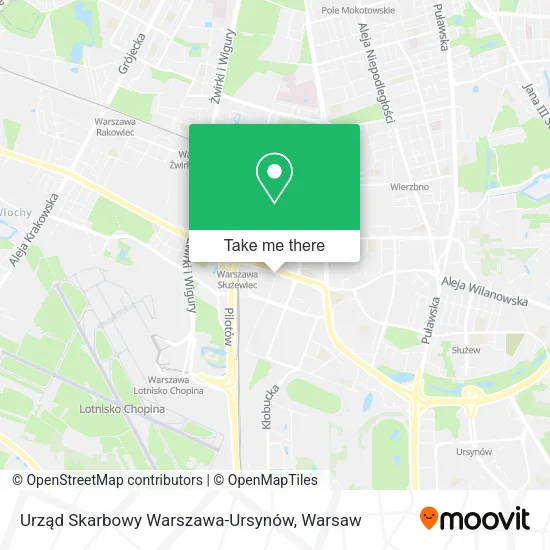 Urząd Skarbowy Warszawa-Ursynów map