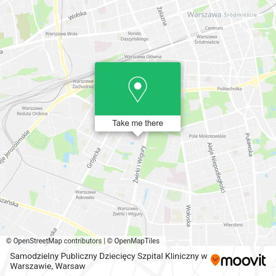 Samodzielny Publiczny Dziecięcy Szpital Kliniczny w Warszawie map