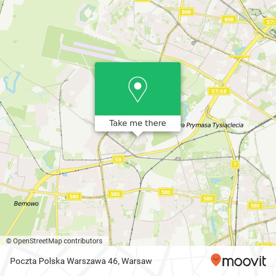 Poczta Polska Warszawa 46 map