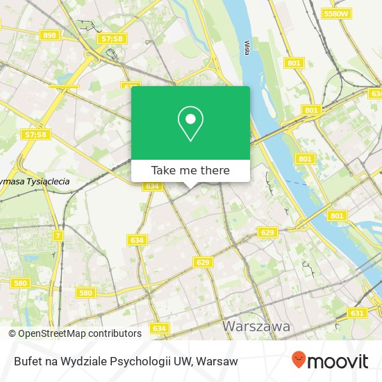 Bufet na Wydziale Psychologii UW map