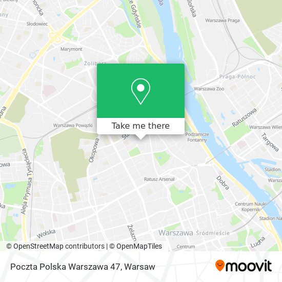 Poczta Polska Warszawa 47 map